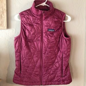 Patagonia magenta micro puff vest
